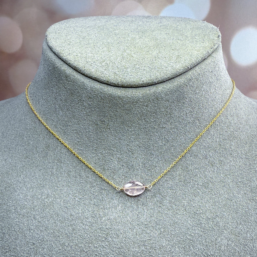 Morganite Gemstone Pendant Necklace