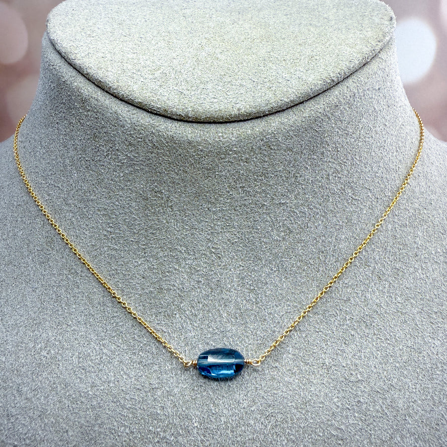 London Blue Topaz Gemstone Pendant Necklace