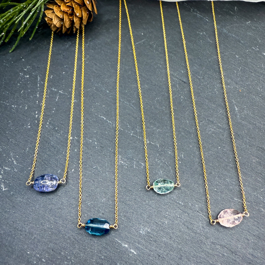 Colorful Gemstone Pendant Necklaces