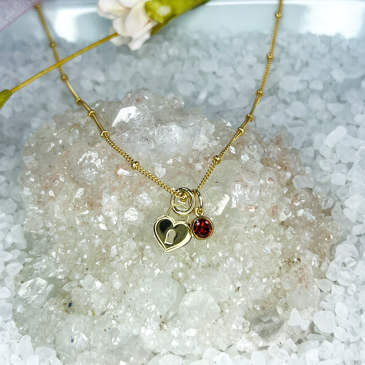 Heart Charm & Crystal Necklace