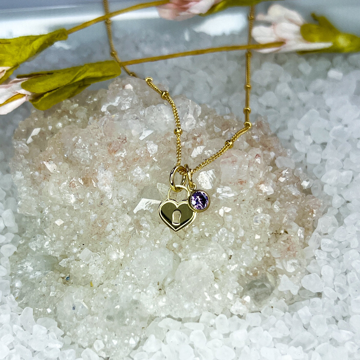 Heart Charm & Crystal Necklace