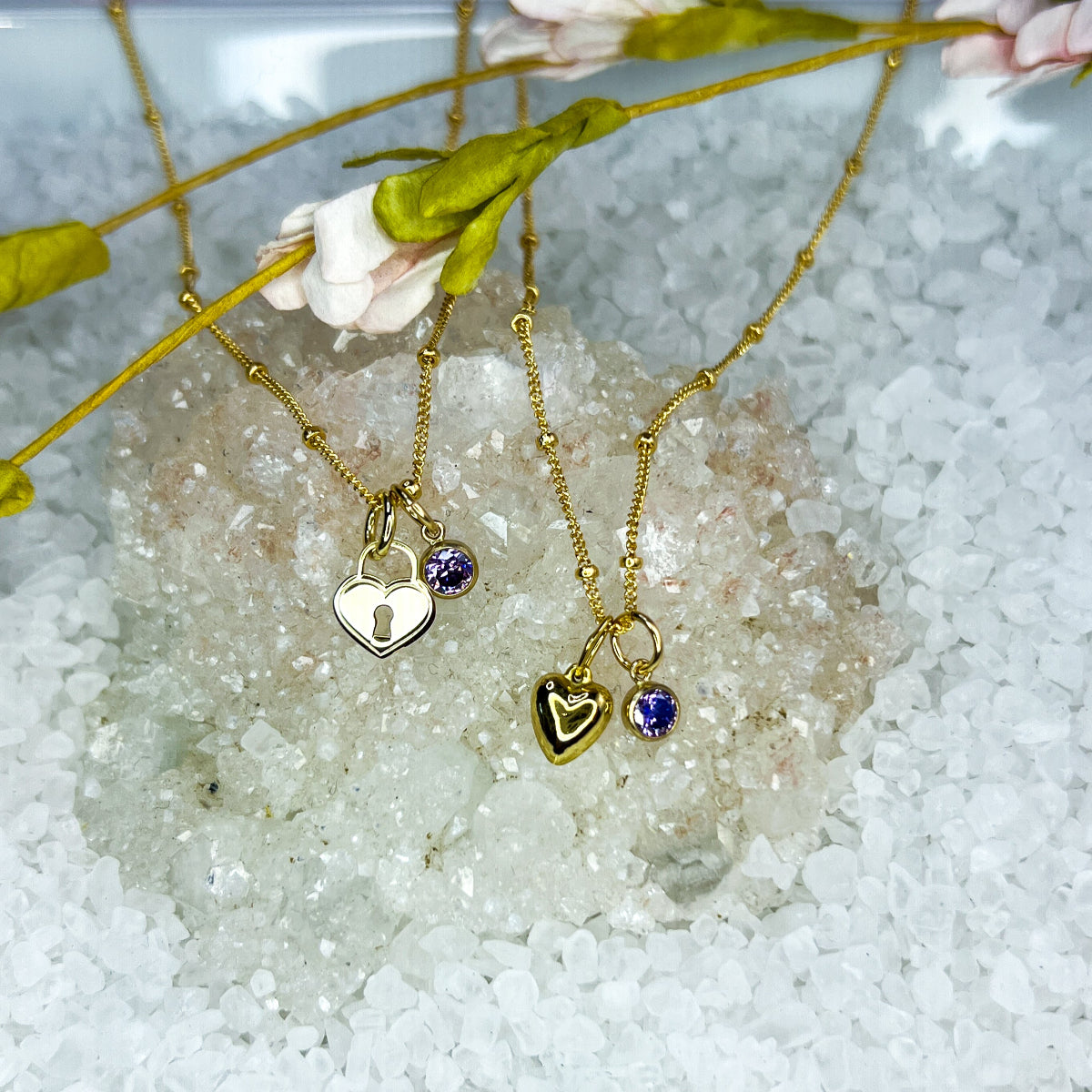 Heart Charm & Crystal Necklace