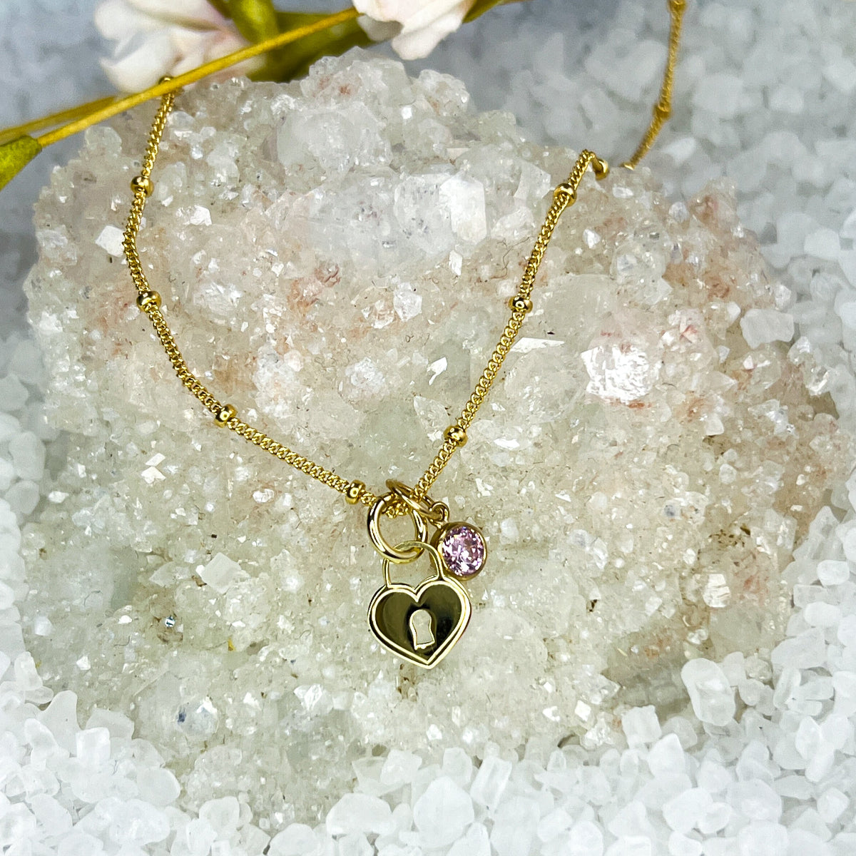 Heart Charm & Crystal Necklace