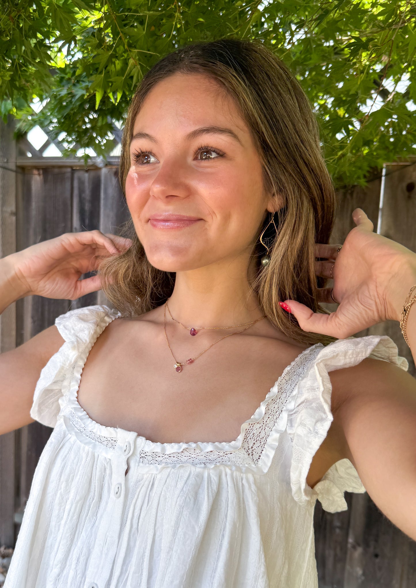 Gemstone & CZ Charm Necklaces