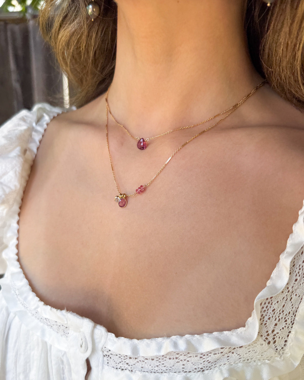 Gemstone & CZ necklaces