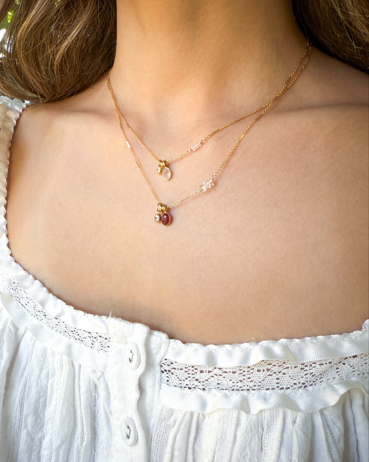 Gemstone & CZ necklaces