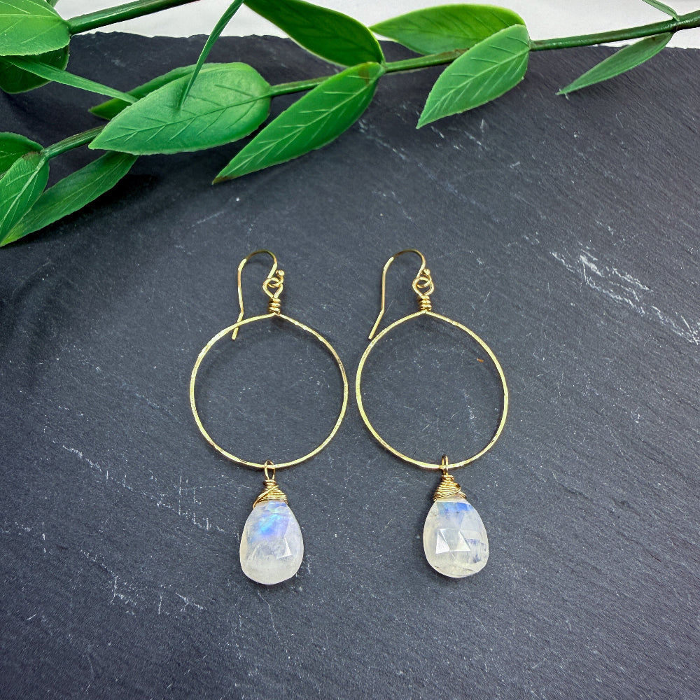 Moonstone Hoops