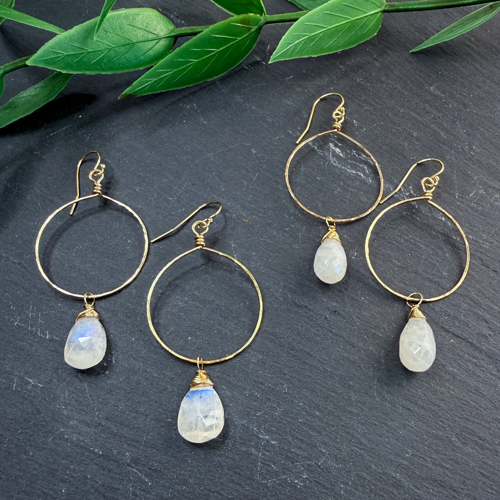 Moonstone Hoops