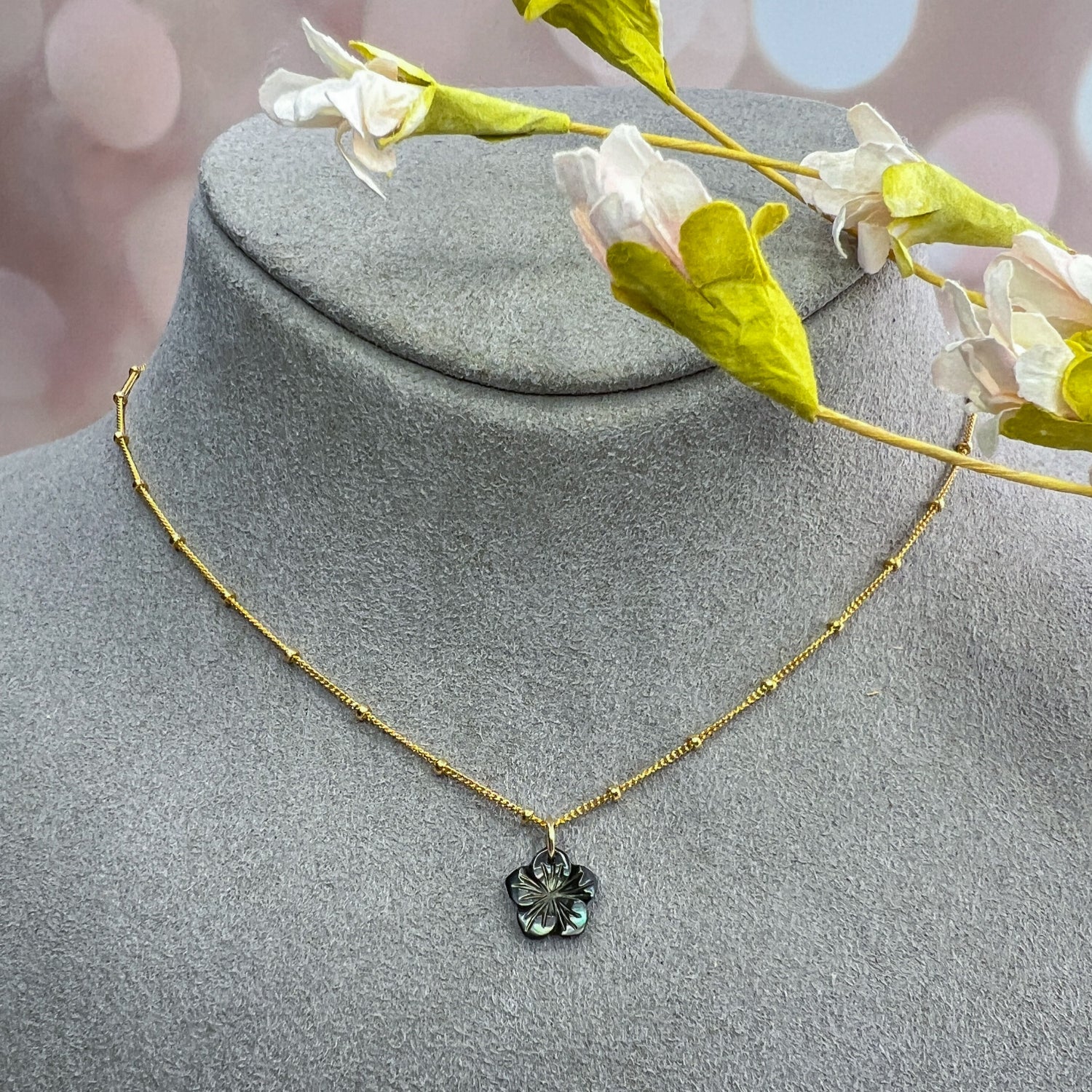 Hibiscus Flower Charm Necklace