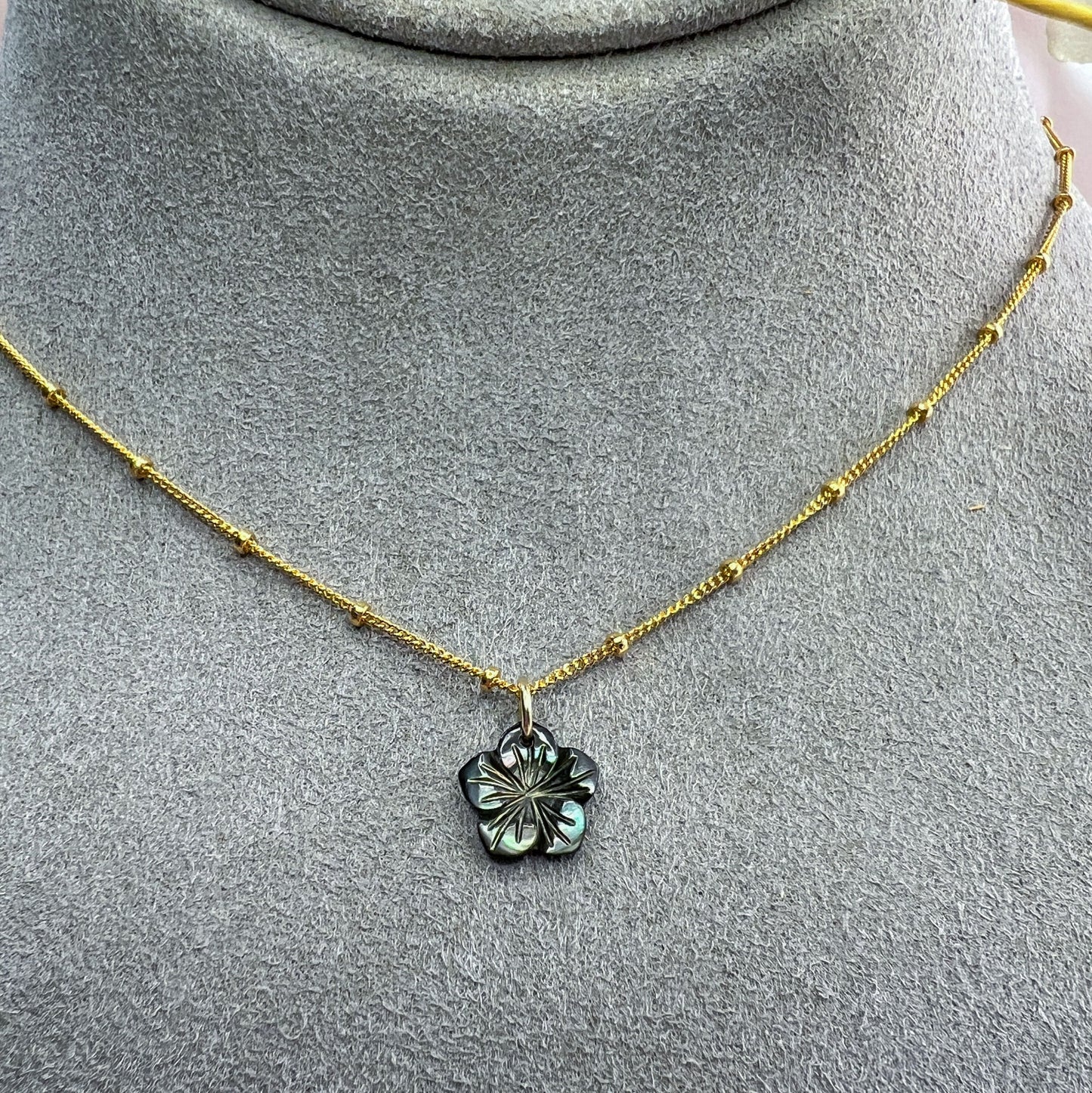 Hibiscus Flower Charm Necklace