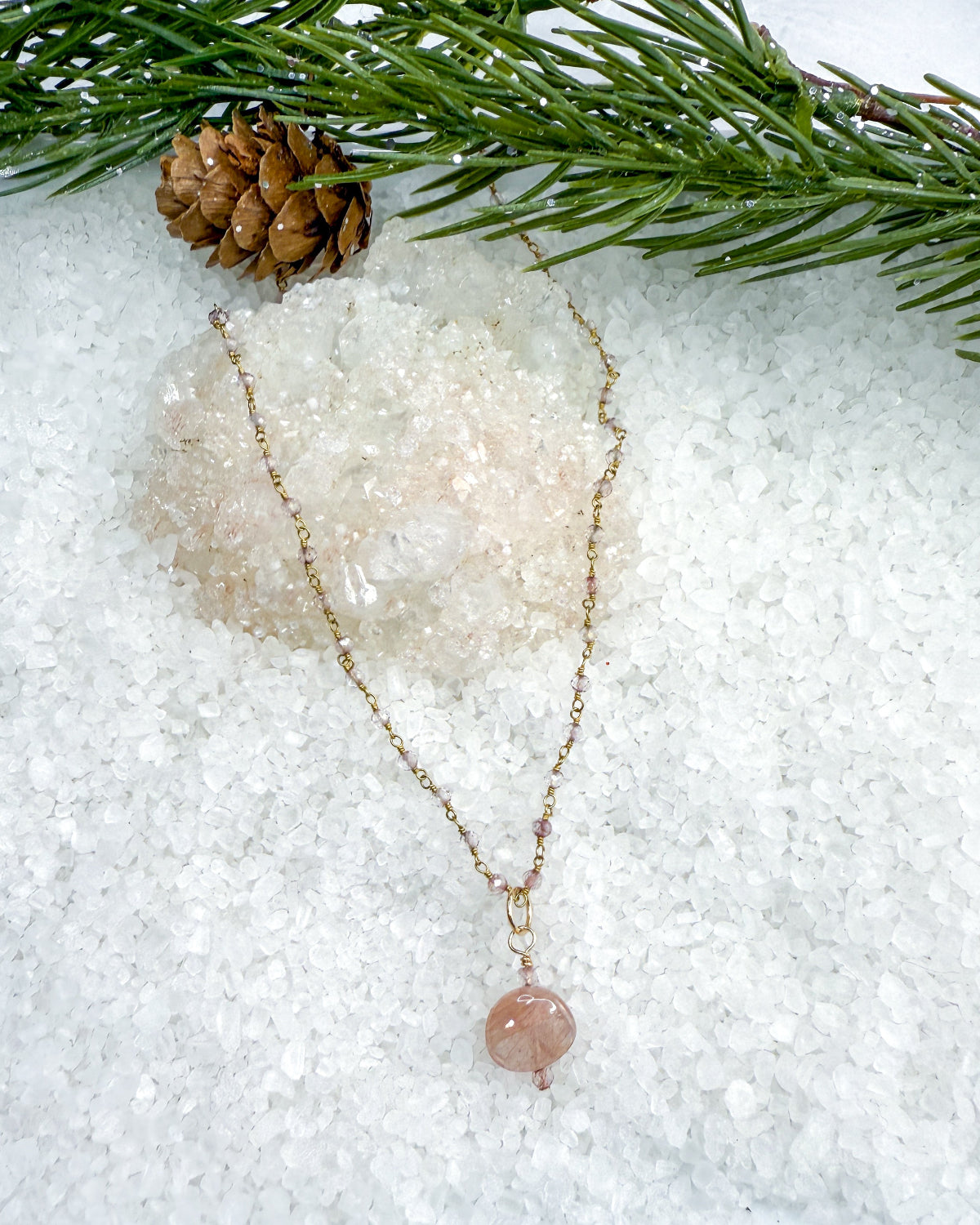 Pink Tourmaline & Pink Topaz Necklace