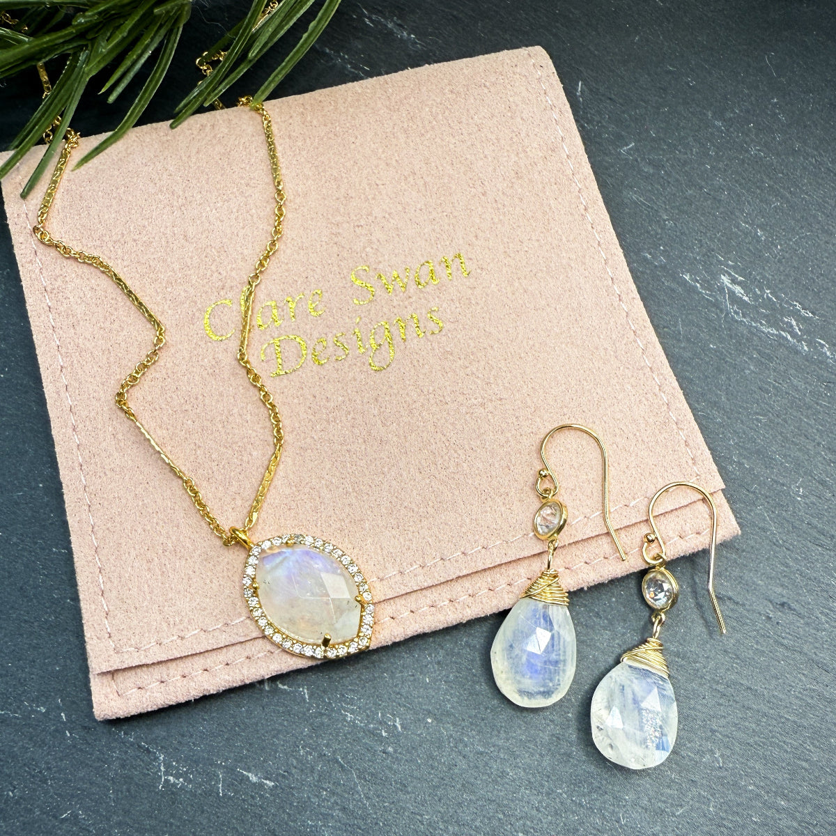 Moonstone Necklace & Earring Set
