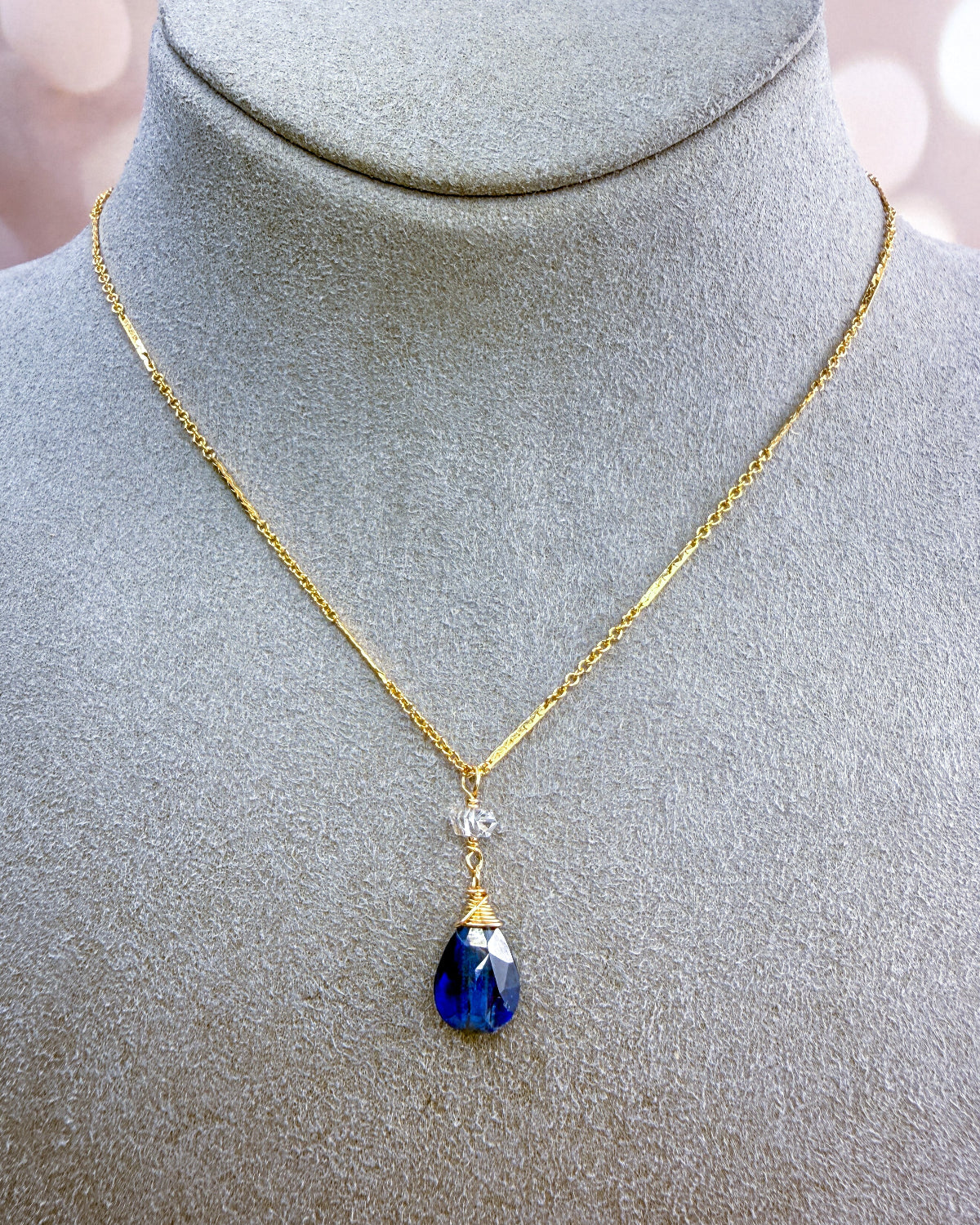 Kyanite & Herkimer Diamond Necklace