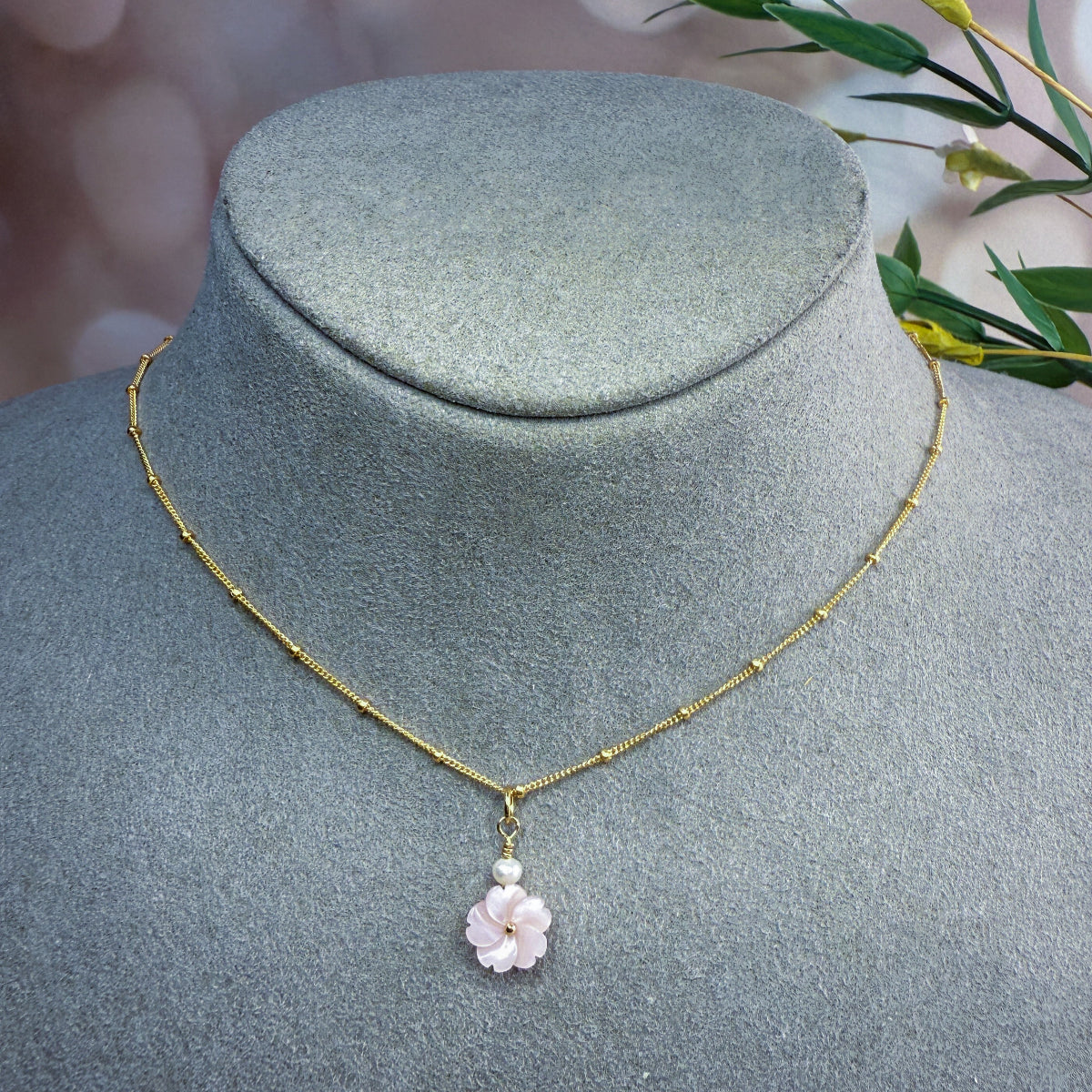 Pink Mother of Pearl Necklace