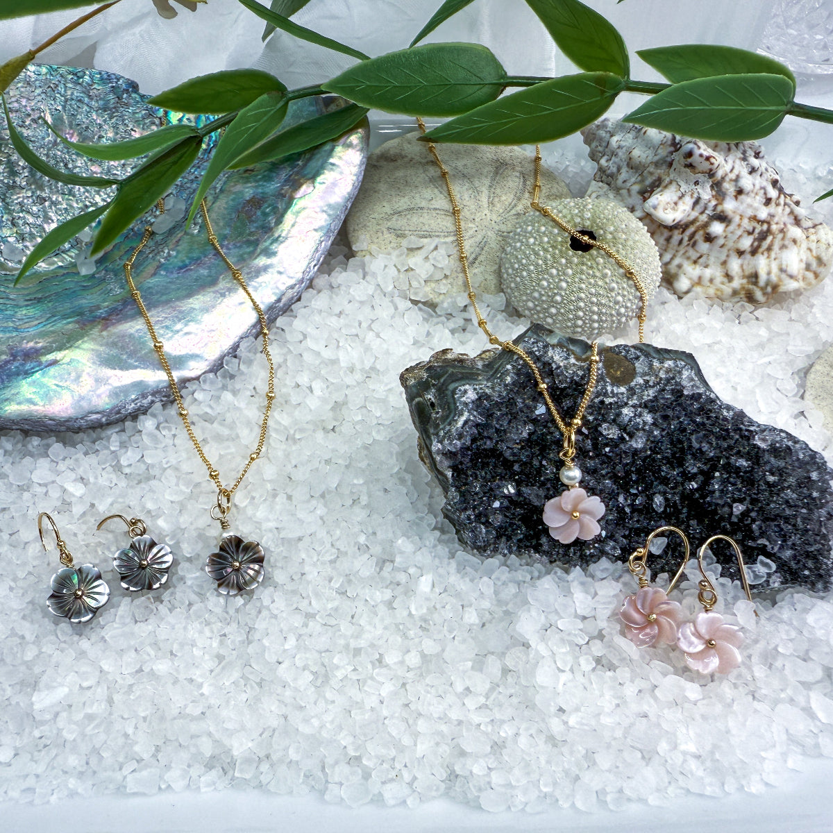 Mother of Pearl Necklace & Earrings