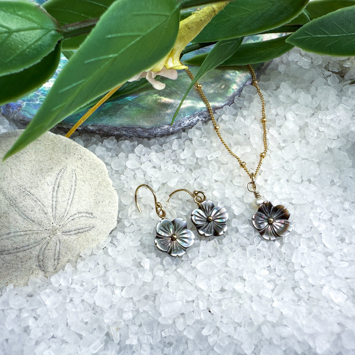 Mother of Pearl Necklace & Earrings
