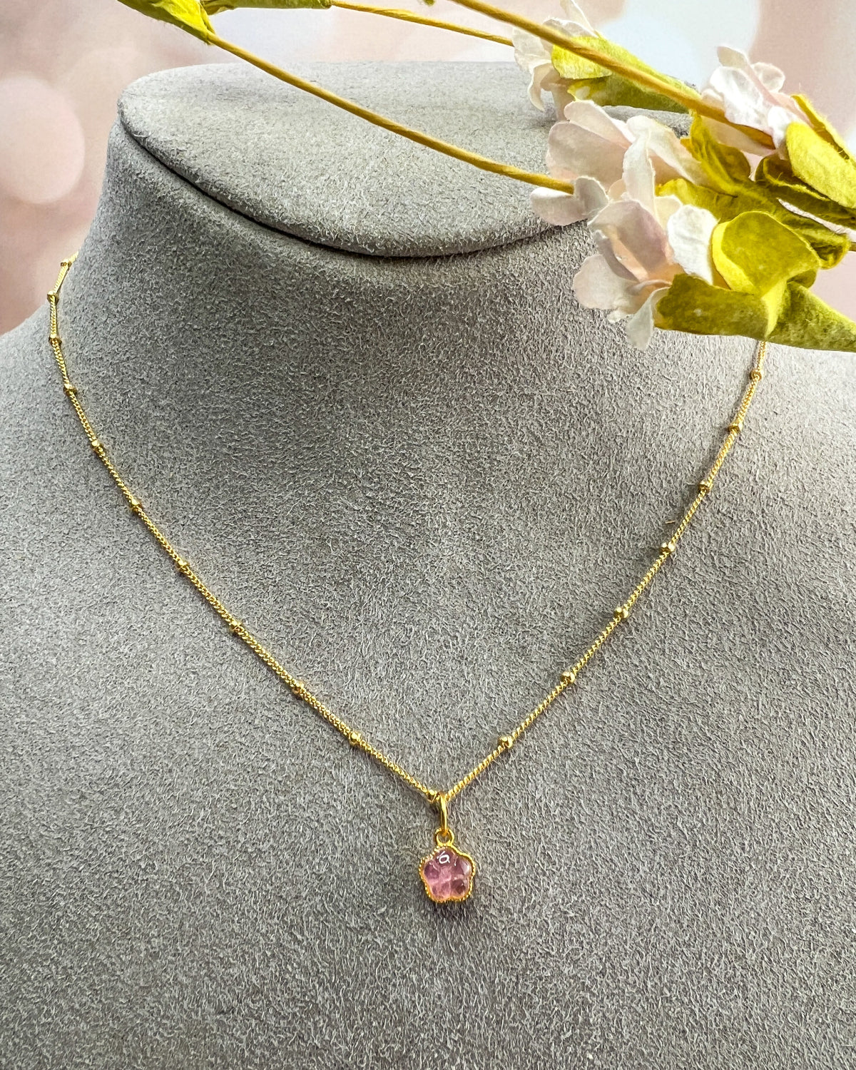 Tourmaline Flower Necklace