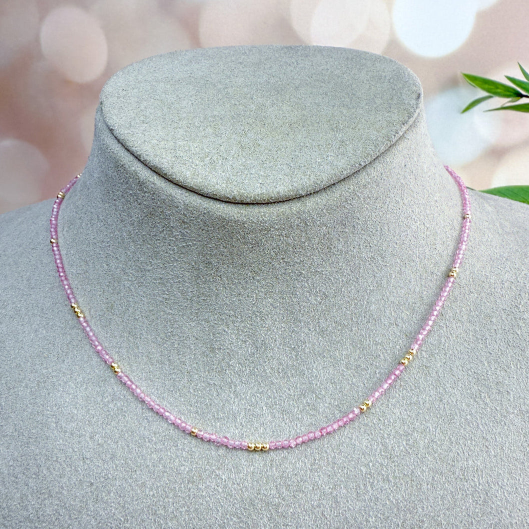 Pink Topaz Gemstone Necklace