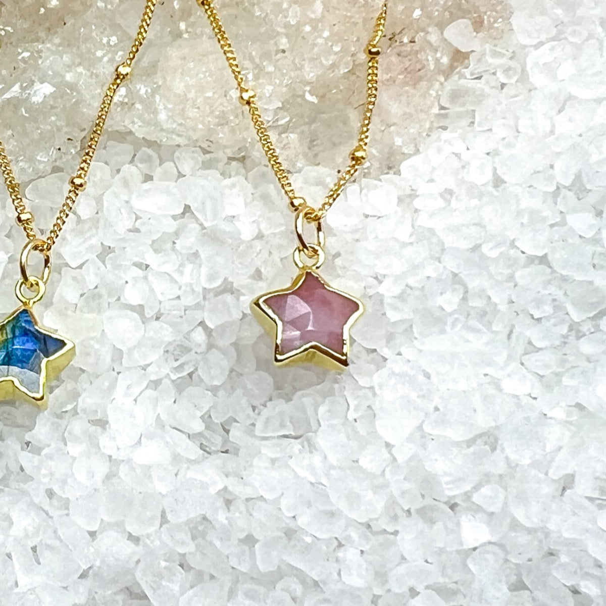 Pink Peruvian Opal Star Necklace