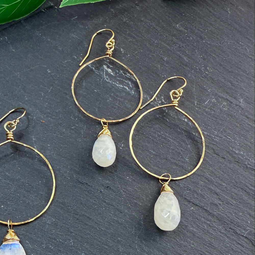 Moonstone Hoops