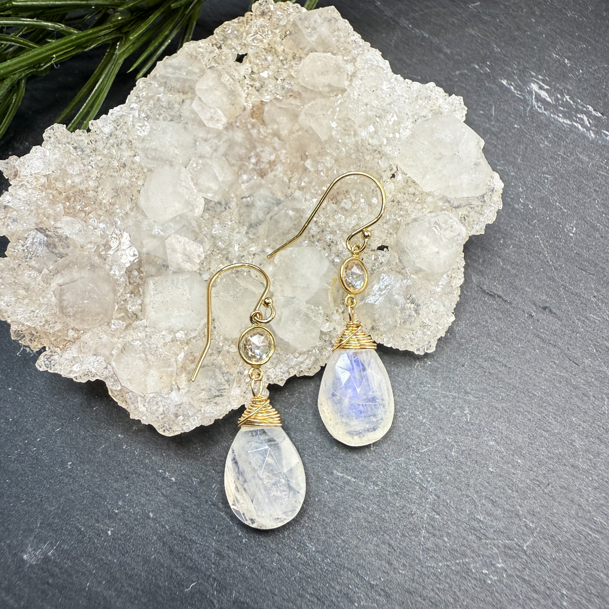 Rainbow Moonstone Earrings