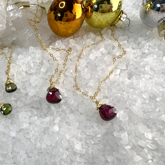 Garnet and Green Tourmaline Necklace