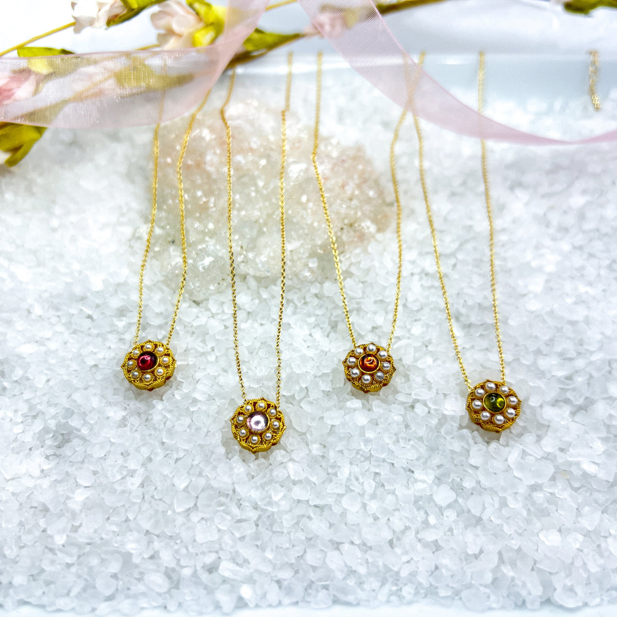 Tourmaline Flower necklace