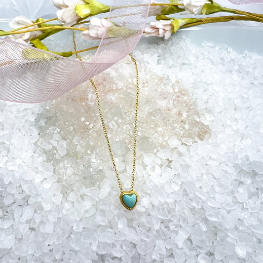 Floating Turquoise Heart Necklace