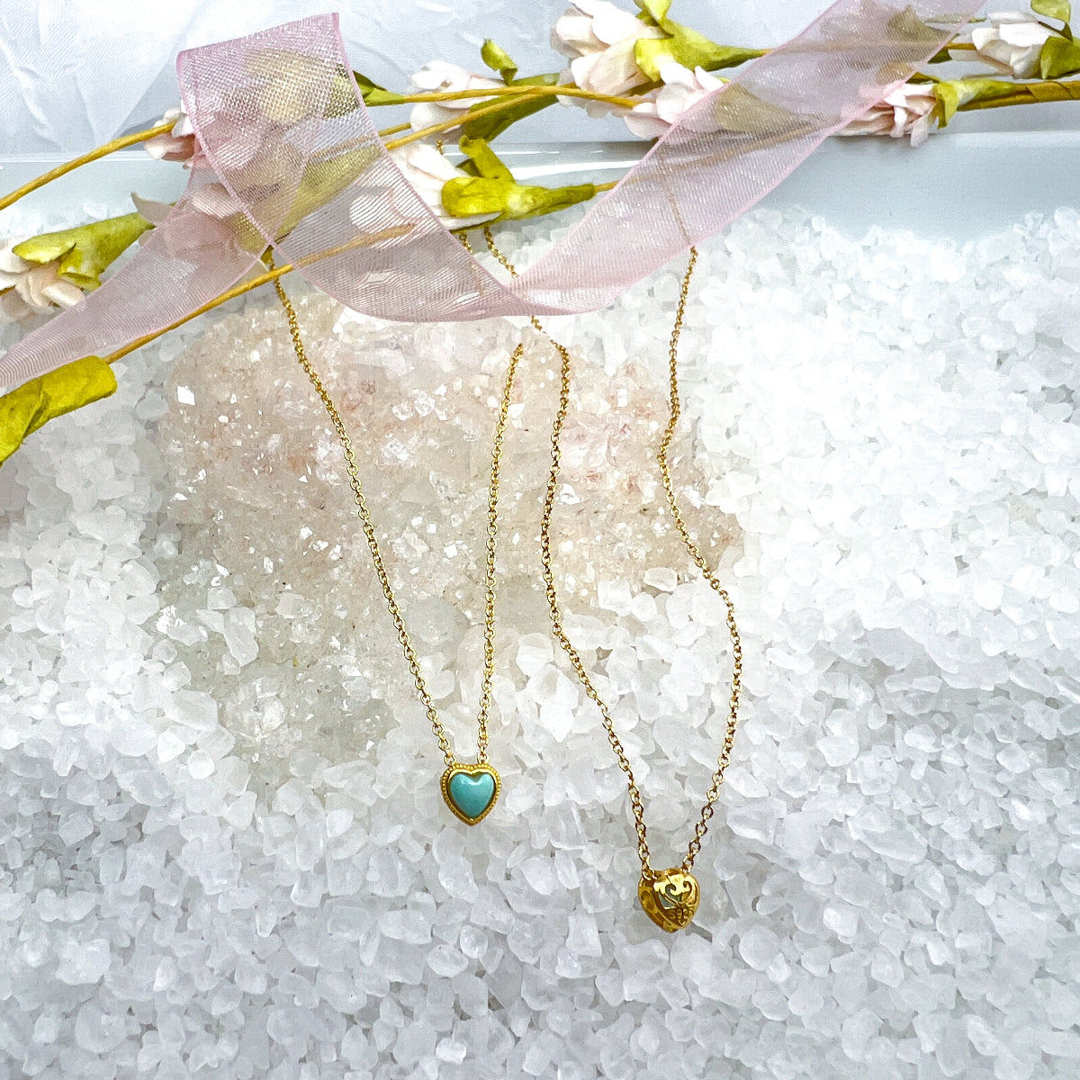 Floating Turquoise Heart Necklace