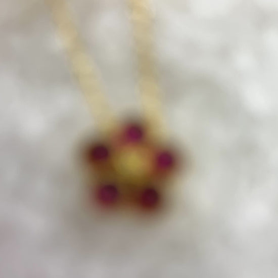 Garnet Flower Necklace