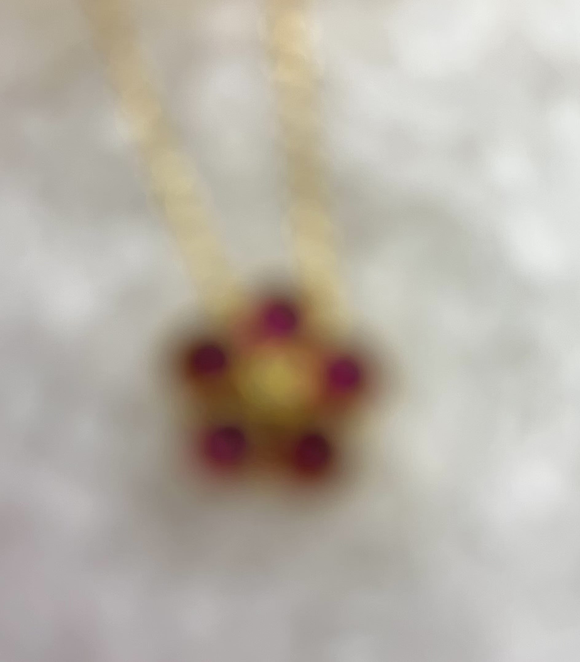 Garnet Flower Necklace