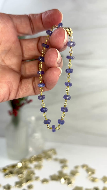 Tanzanite Bracelet with Magnetic Clasp