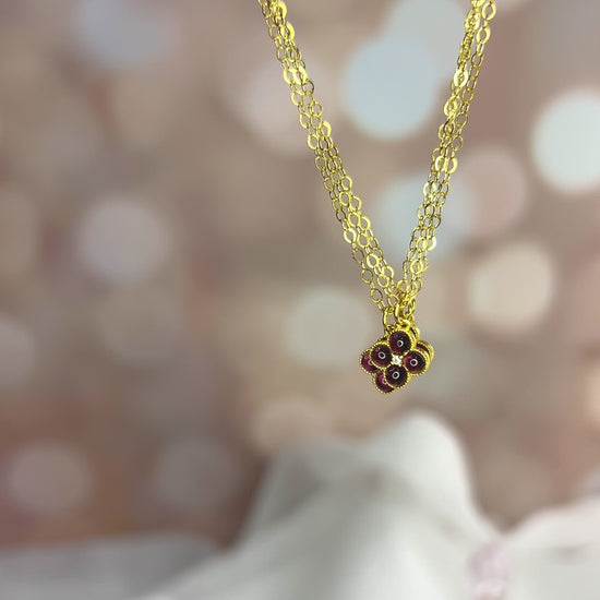 Clover flower CZ necklace