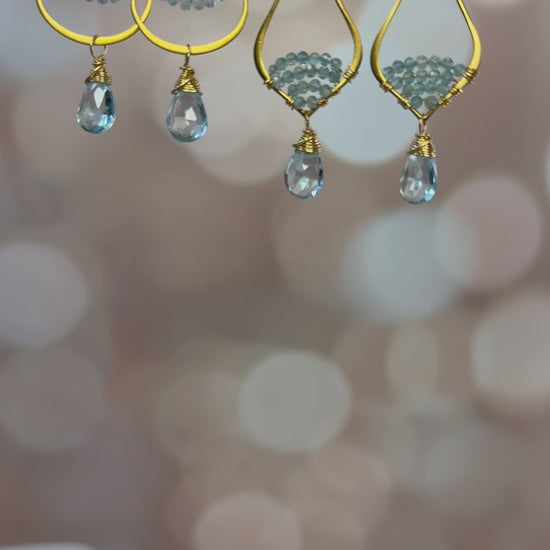 Blue Topaz Hoops