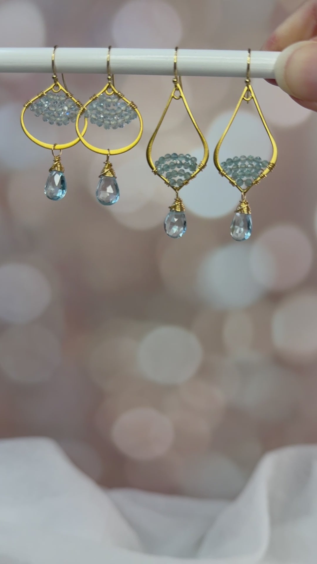 Blue Topaz Hoops
