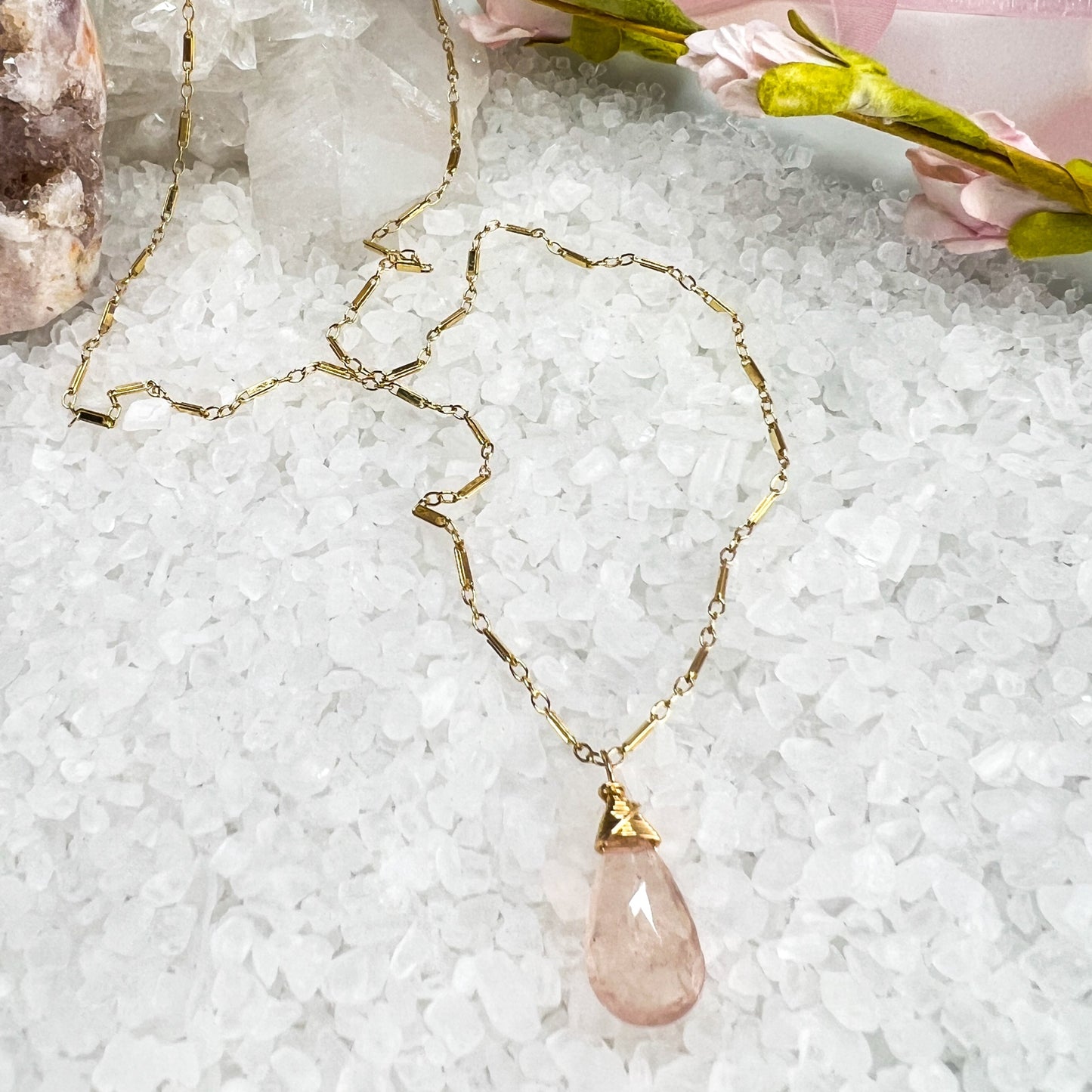 Morganite Briolette Necklace