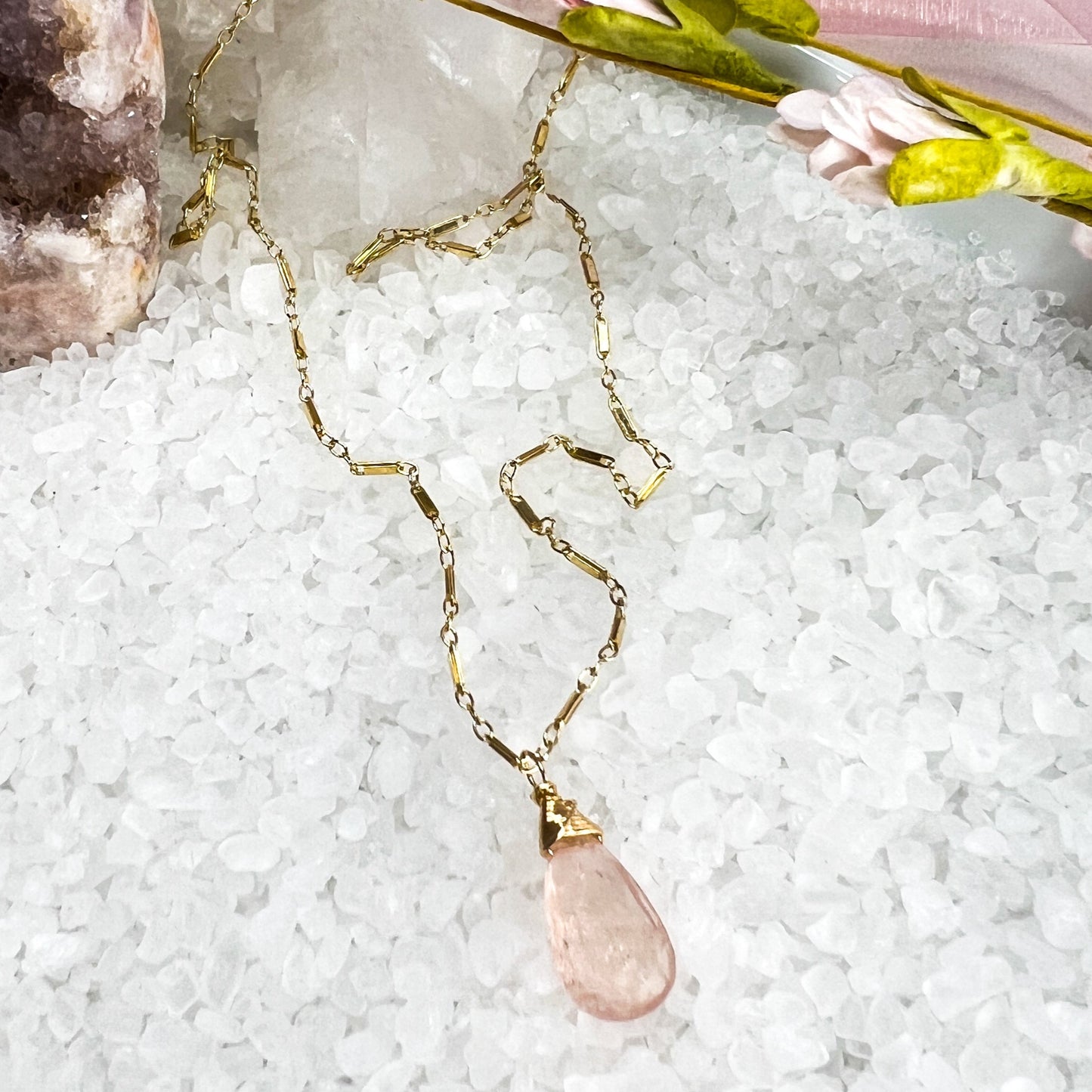 Morganite Briolette Necklace