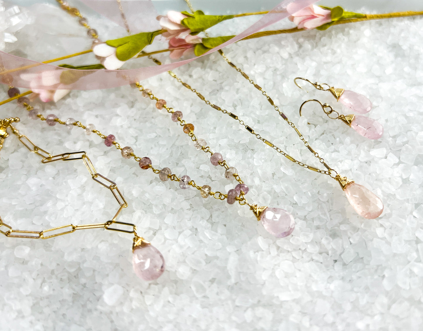 Morganite Briolette Necklace