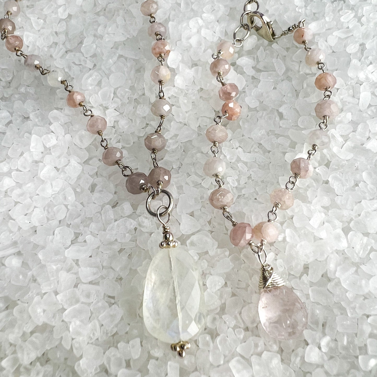 Rainbow Moonstone & Morganite Gift Set