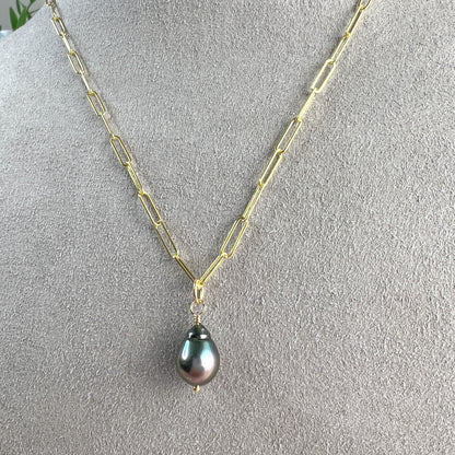Paperclip Link & Tahitian Pearl Necklace