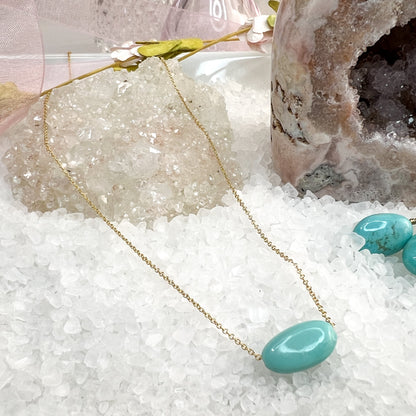 Sleeping Beauty Turquoise Nugget Slide Necklace