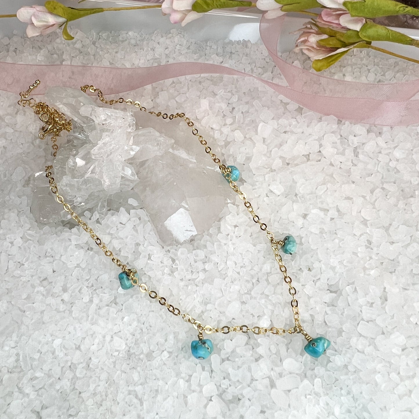 Turquoise Nugget Dangle Necklace