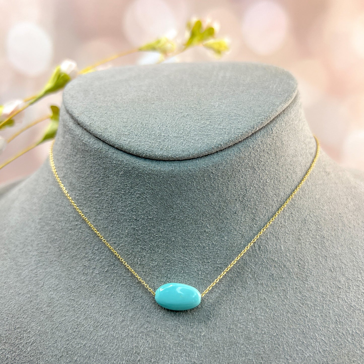 Sleeping Beauty Turquoise Nugget Slide Necklace