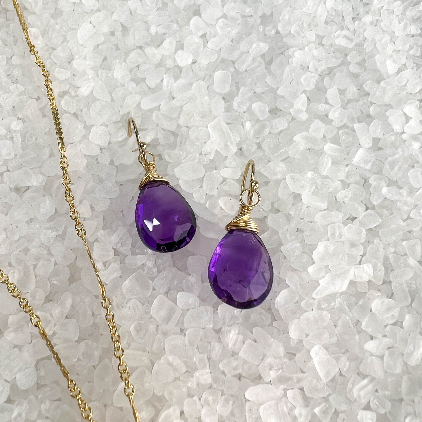 Amethyst Briolette Drop Earrings