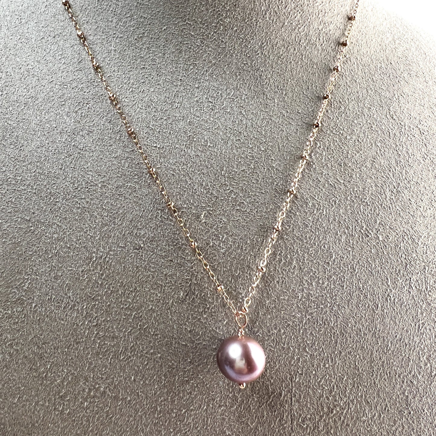 Edison Pearl Necklace Rose Gold