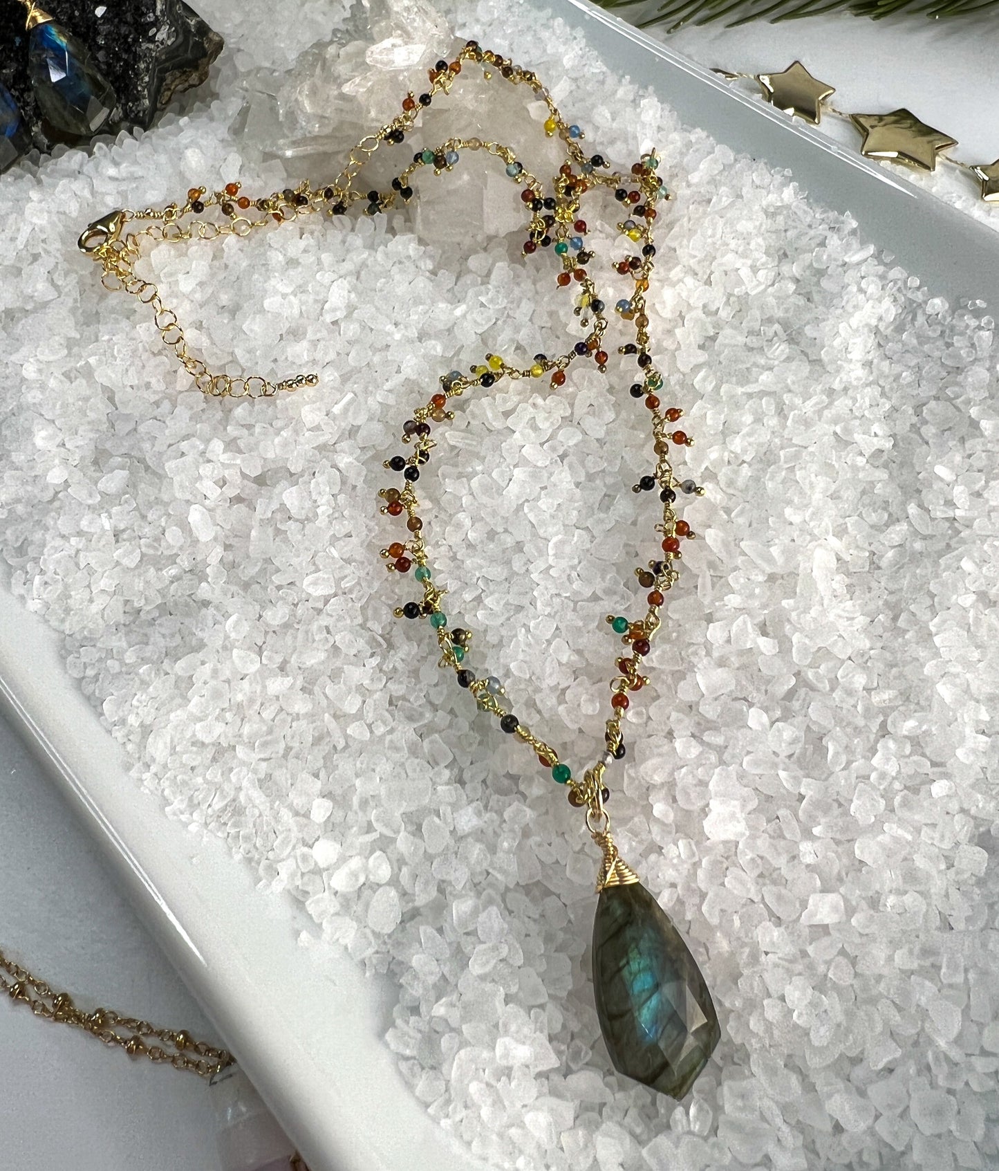 Labradorite Gemstone Pendant Necklace