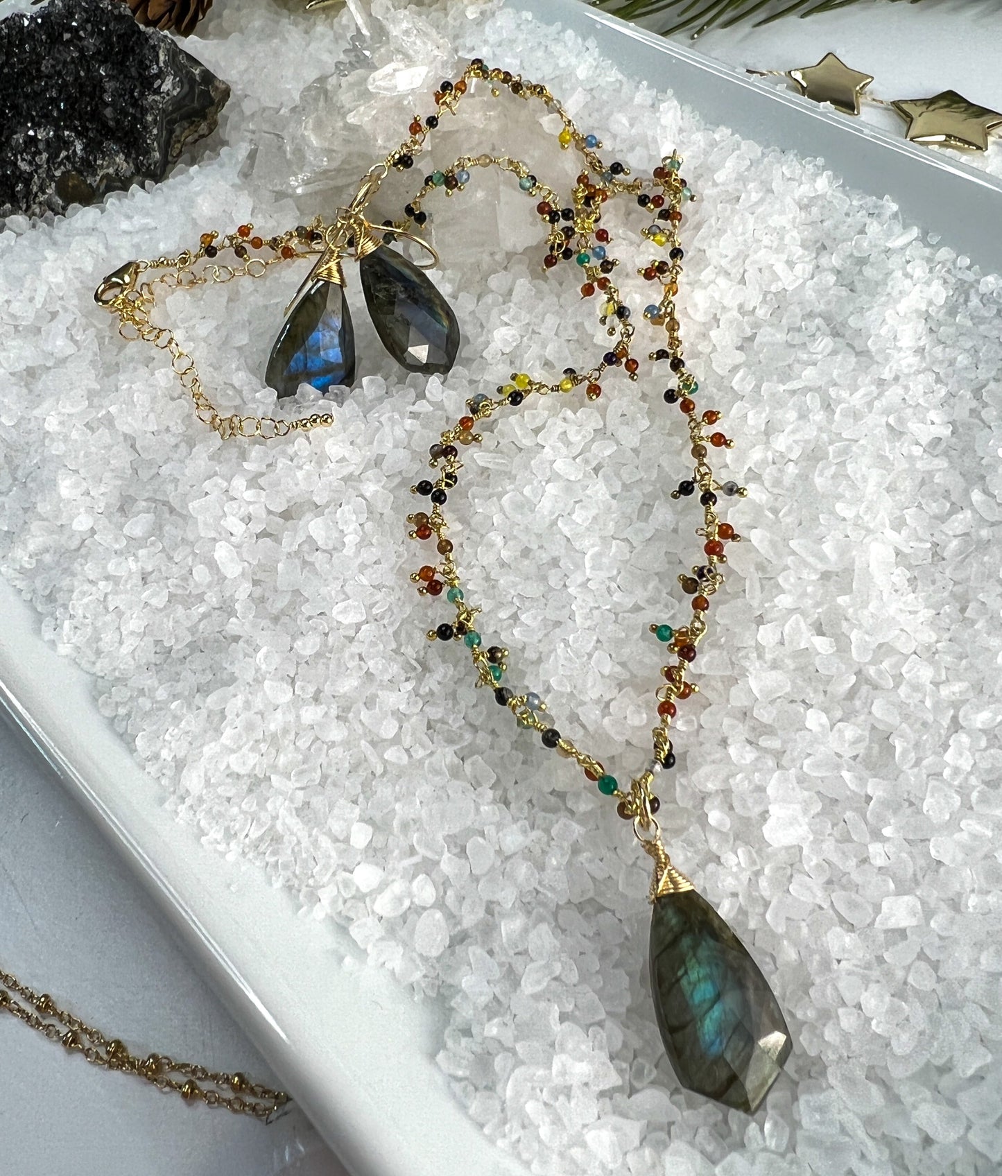 Labradorite Gemstone Pendant Necklace