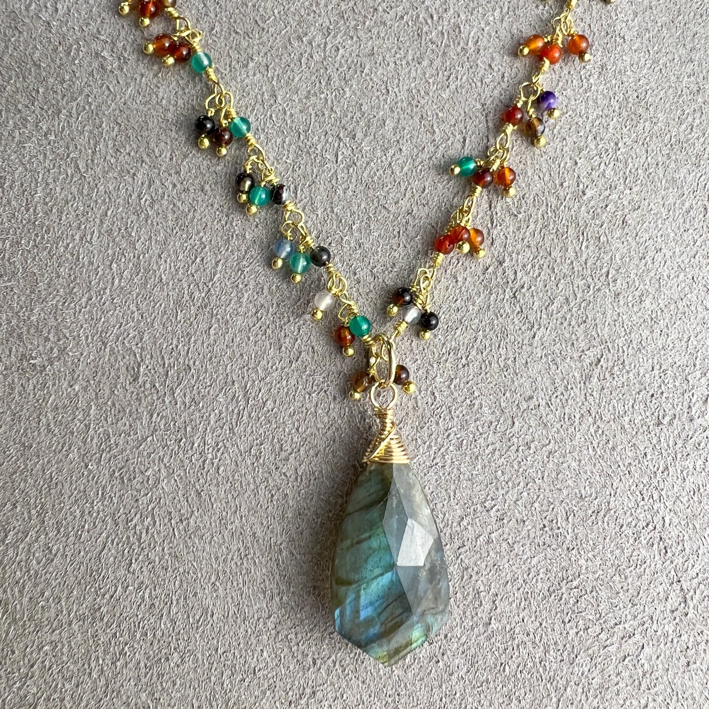 Labradorite Gemstone Pendant Necklace