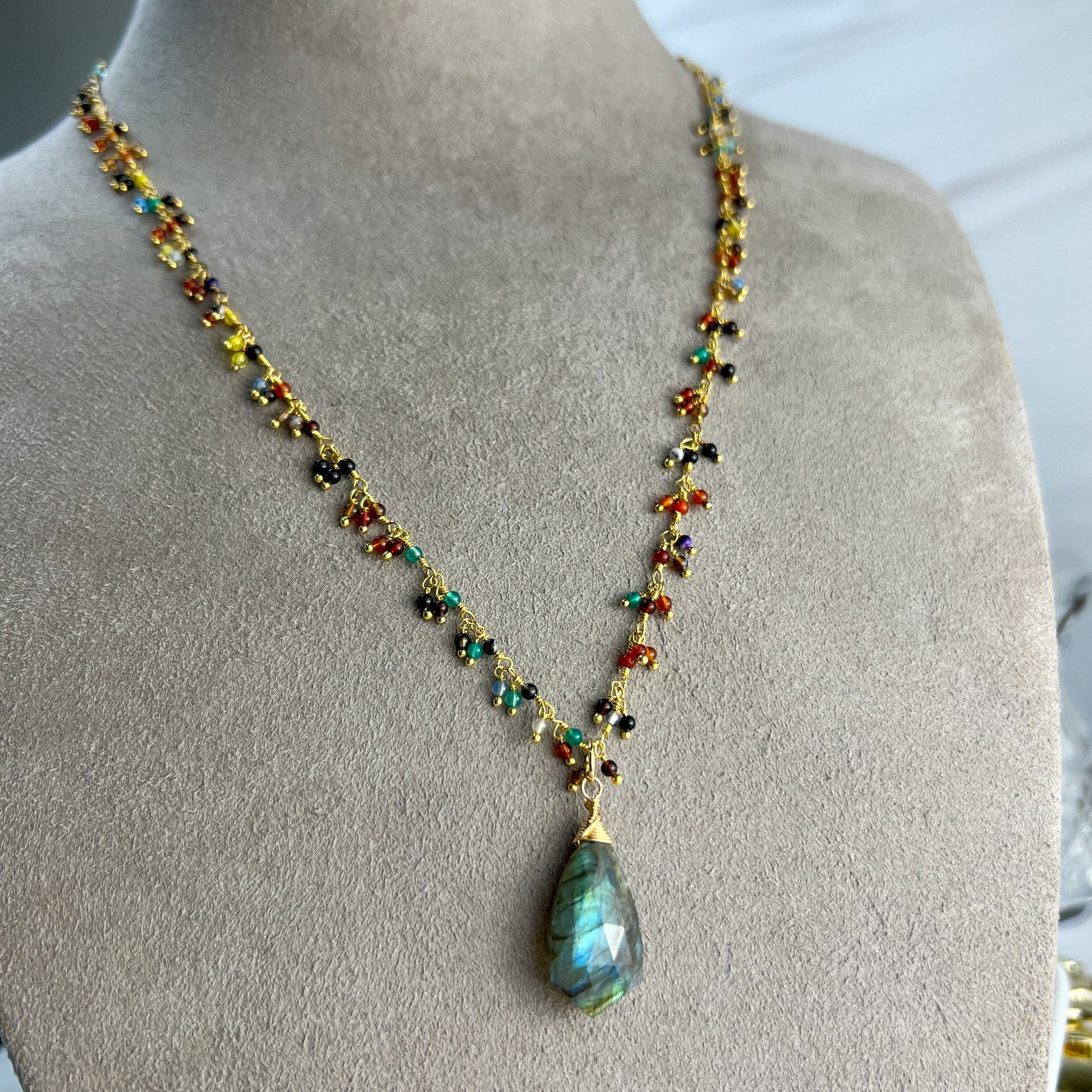 Labradorite Gemstone Pendant Necklace