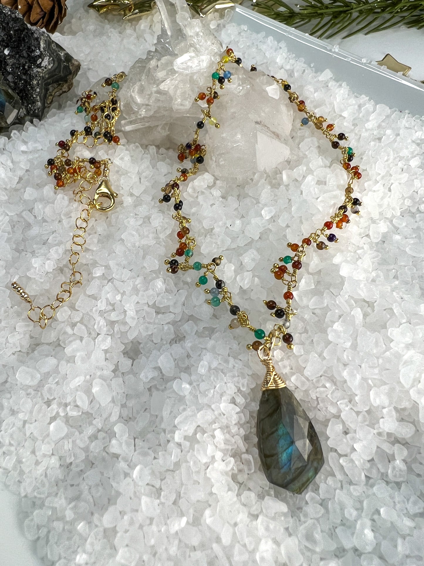 Labradorite Gemstone Pendant Necklace